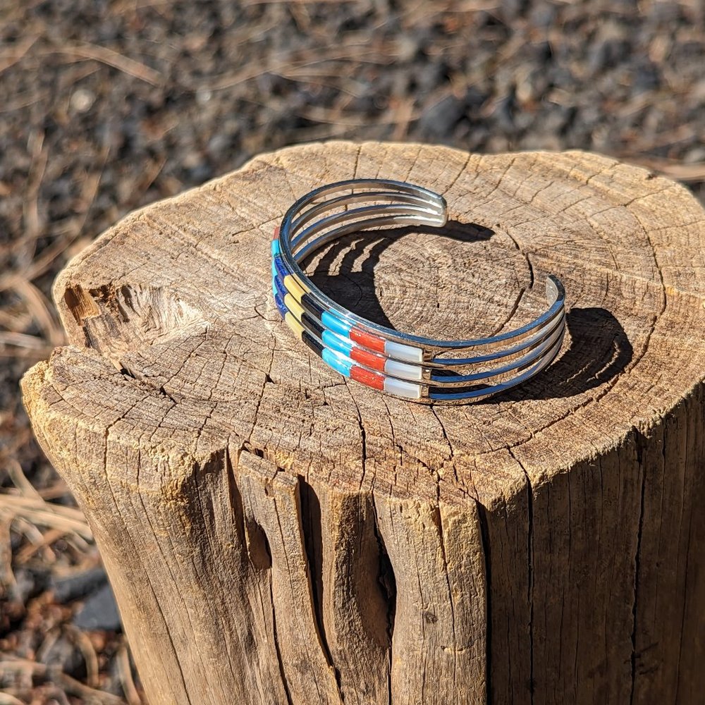 Zuni Cuff Bracelet Genuine NA Jewelry‎ Sterling Silver Native American Sz 6.5*** - Picture 7 of 10